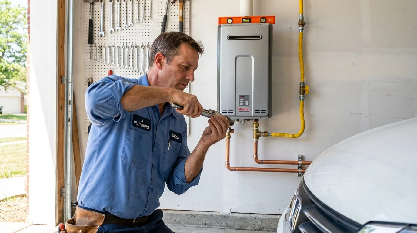 Tankless water heater installation by a Johns Plumbing LLC plumber in Pearson